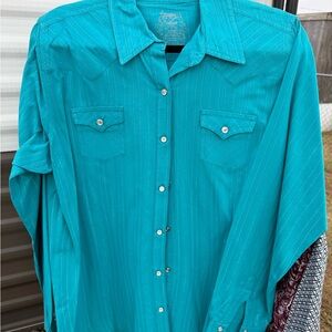 Teal Button Down Shirt for Women